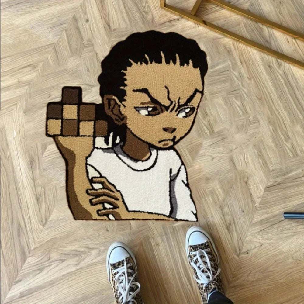 VIKAMA Cartoon Character Shaped Rug Children'S Bedside Rug for Bedroom Soft Non-Slip Living Room & Bathroom Mat Home Decor