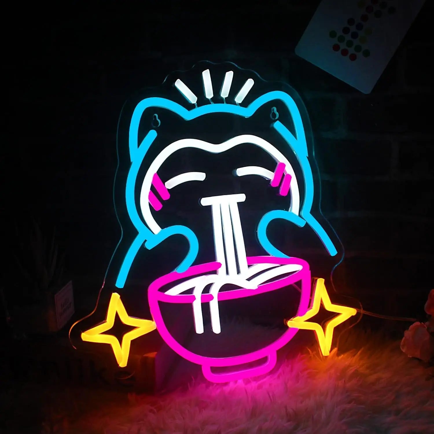 Pokemon Ramen Neon Light Dimmable LED Neon Light for Kitchen Dining Room Wall Art Fun Foodie Decor Birthday Gift for Anime Fans