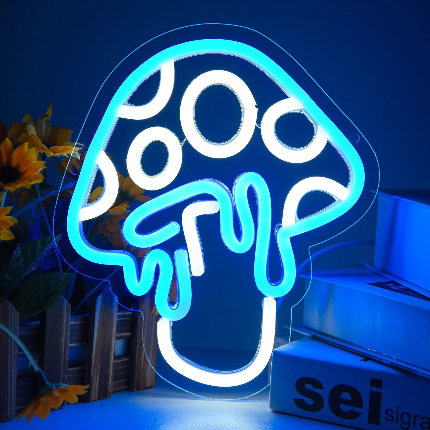Mushroom Neon Sign Led Mushroom Neon Light 3D Wall Art Mushroom Night Neon Signs for Wall Decor Game Room Bedroom Decor
